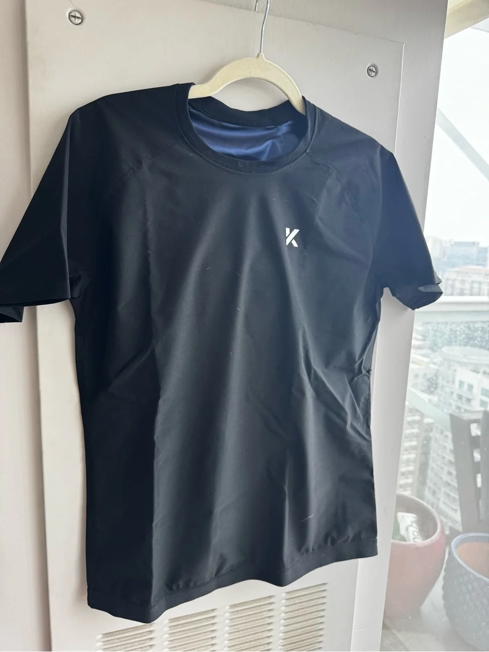 Kewlioo Men’s Heat Trapping Sauna Black Workout Shirt Size L